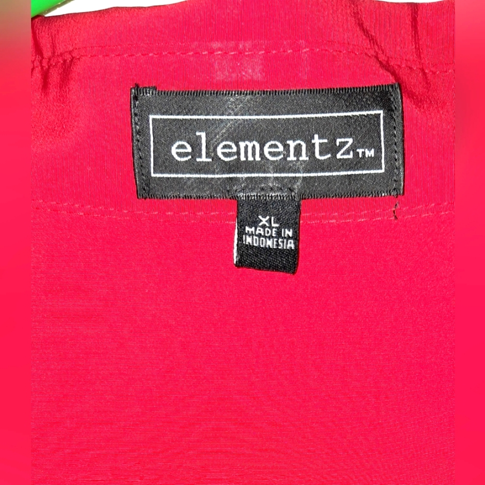Elementz Red Blouse V-neck XL - Picture 5 of 8